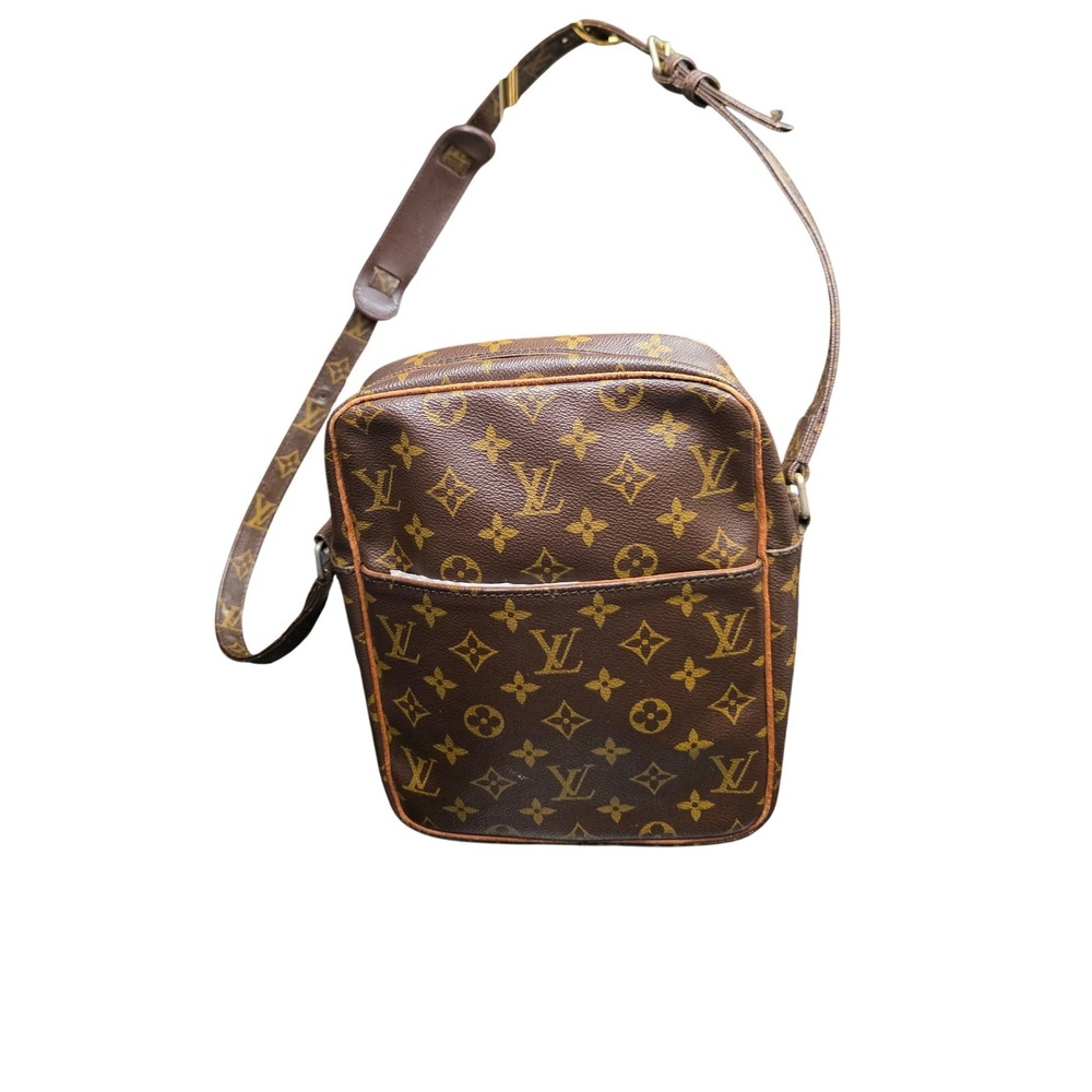 Louis Vuitton Danube Crossbody Bag Brown Monogram Vintage Messenger Purse - Picture 1 of 7